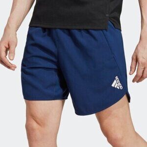 Adidas AEROREADY Essentials Running Training Dark Blue Zip Pockets Shorts M 7"